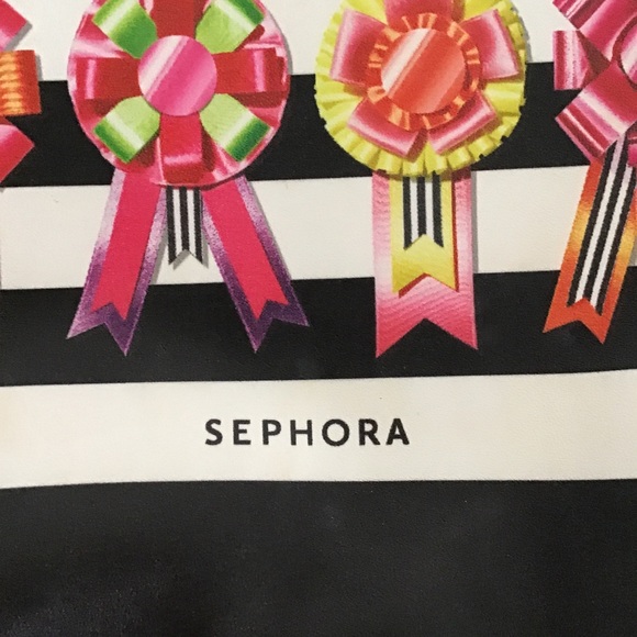 SEPHORA HOLIDAY STRIPED MAKE UP BAG NWOT - Picture 5 of 8